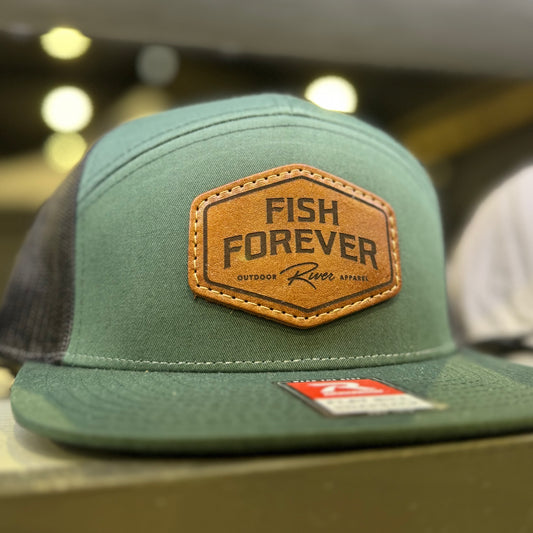 Green Hat w/Dark Leather